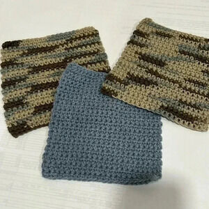 Hand Crocheted Washcloth/Dishcloth - Set of 3